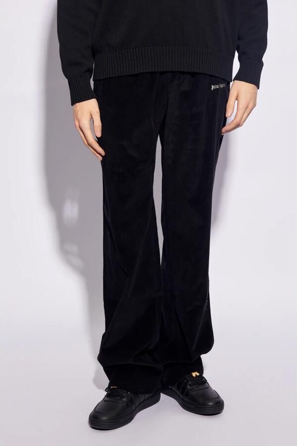 Palm Angels Corduroy Wijde Broek 100% Katoen Black Heren - Foto 3