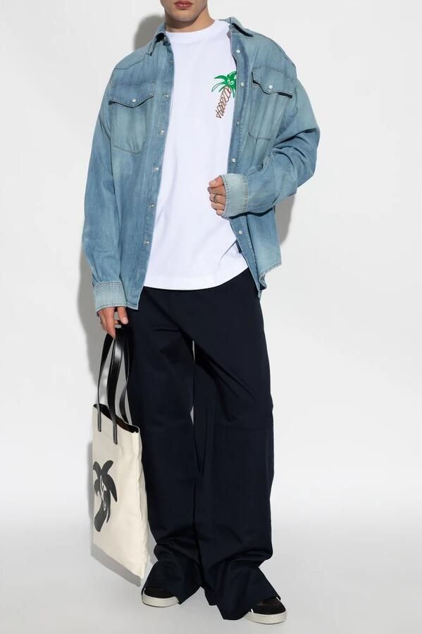 Palm Angels Denim overhemd Blauw Heren - Foto 3