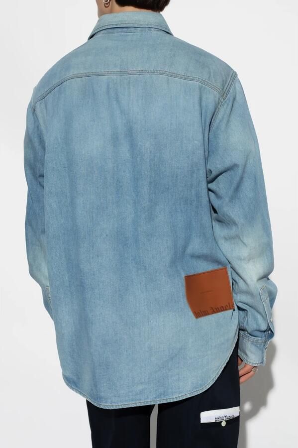 Palm Angels Denim overhemd Blauw Heren - Foto 5