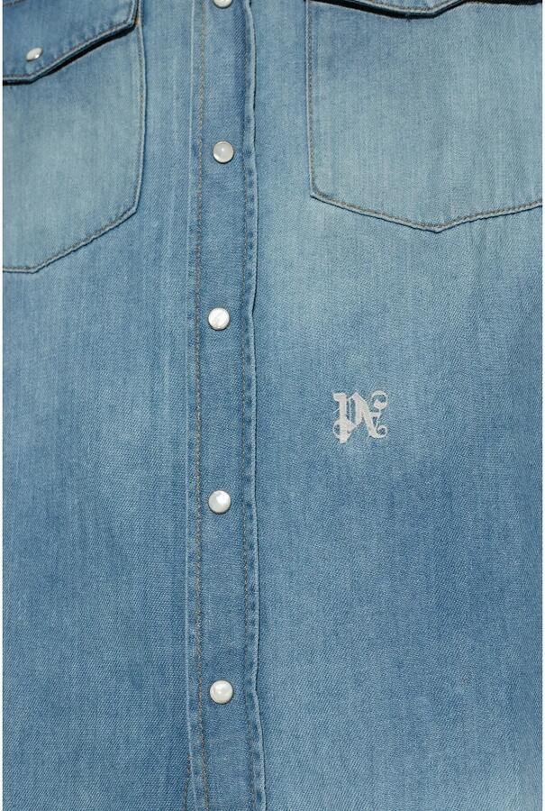 Palm Angels Denim overhemd Blauw Heren - Foto 2