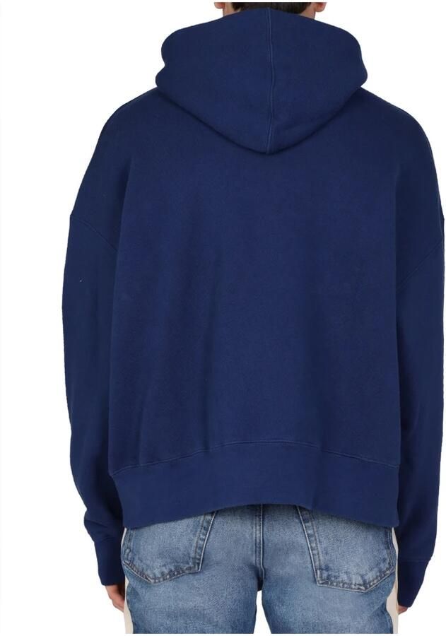 Palm Angels Blauwe Katoenen Sweatshirt met Capuchon Blue Heren - Foto 2