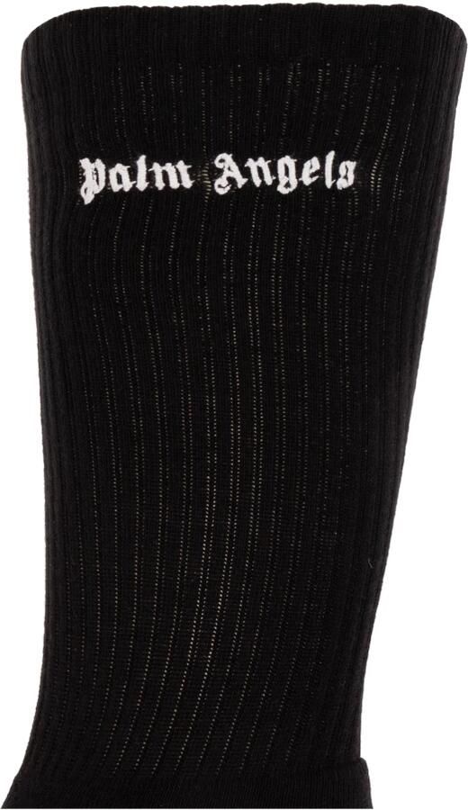 Palm Angels Stretch Katoenmix Zwarte Sokken Black Heren - Foto 3