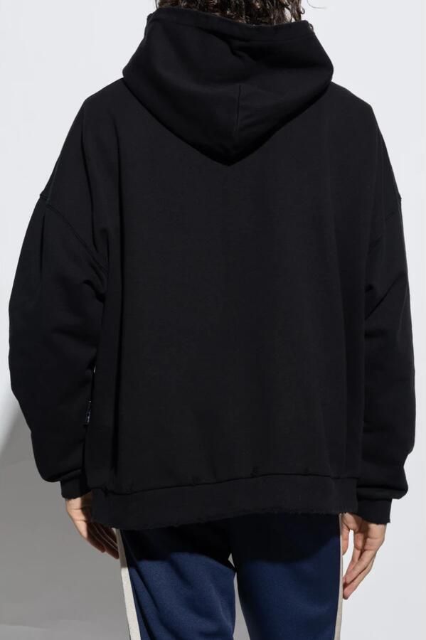 Palm Angels Zwarte Versleten Katoenen Trui met PA Monogram Logo Black Heren - Foto 5