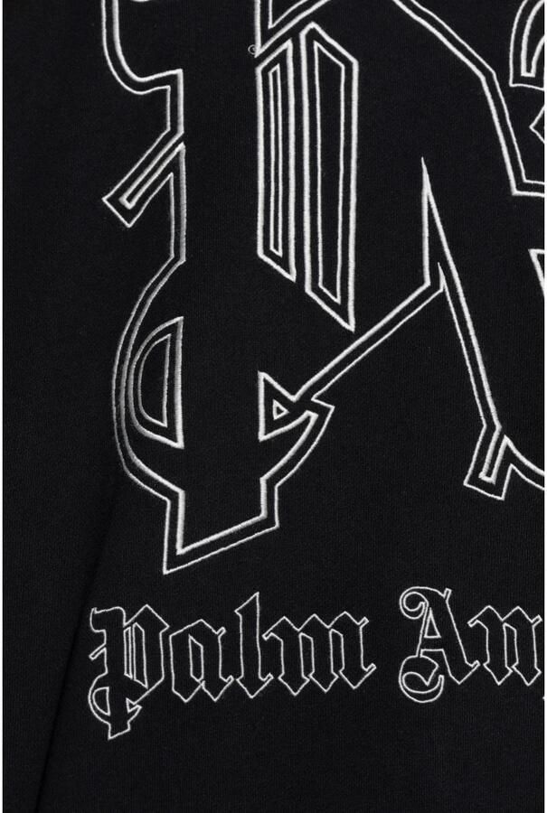 Palm Angels Zwarte Versleten Katoenen Trui met PA Monogram Logo Black Heren - Foto 3