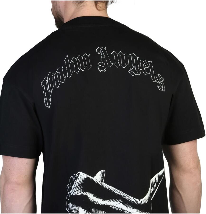 Palm Angels Korte Mouw T-shirt voor Heren uit de Lente Zomer Collectie Zwart Heren