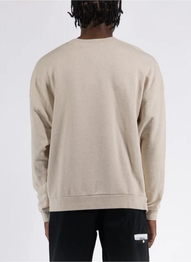 Palm Angels Beige Zwart Linnen Crewneck Sweatshirt Beige Heren - Foto 4