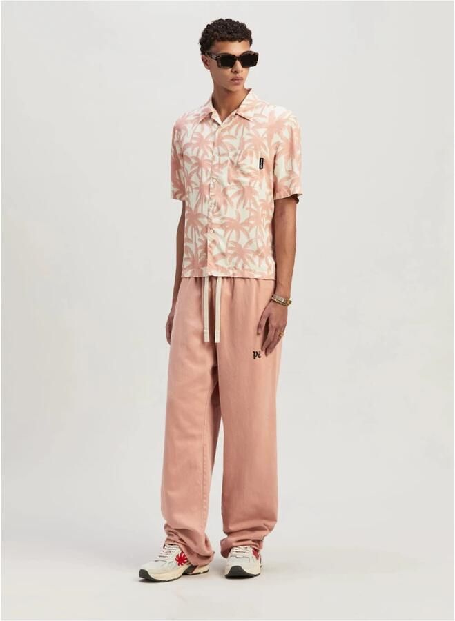 Palm Angels Roze Palms Allover Bowling Shirt Pink Heren - Foto 4