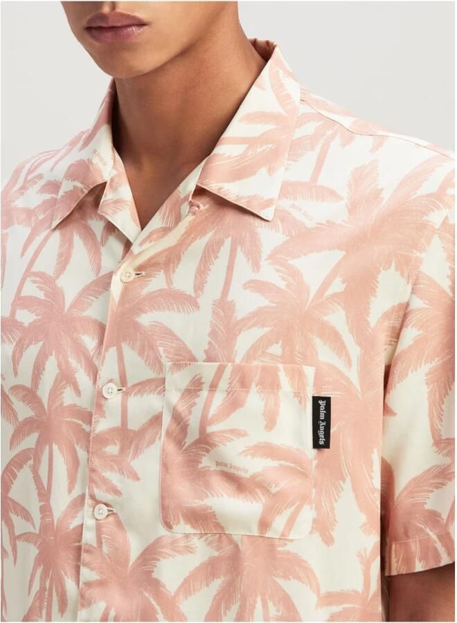 Palm Angels Roze Palms Allover Bowling Shirt Pink Heren - Foto 3