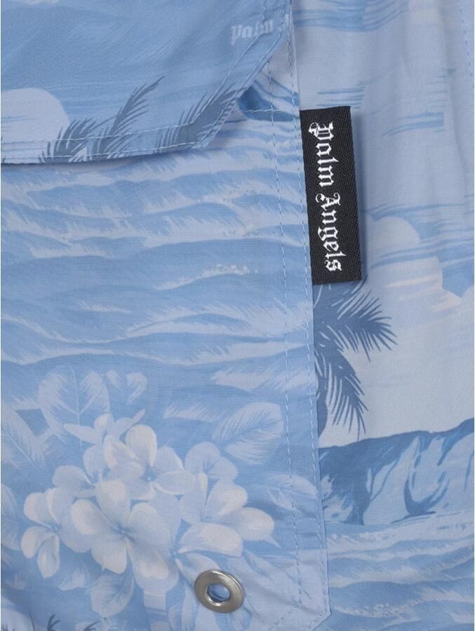 Palm Angels Strandkleding met Grafische Print voor Mannen Blue Heren - Foto 6