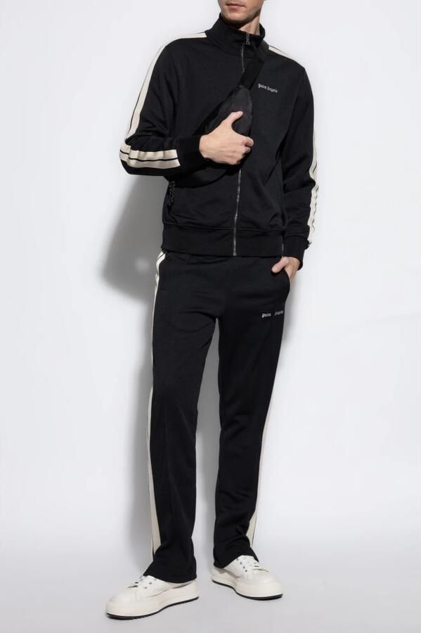Palm Angels Logo Print Two-Tone Broek Black Heren - Foto 3