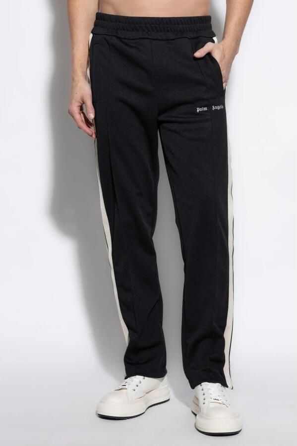 Palm Angels Logo Print Two-Tone Broek Black Heren - Foto 4