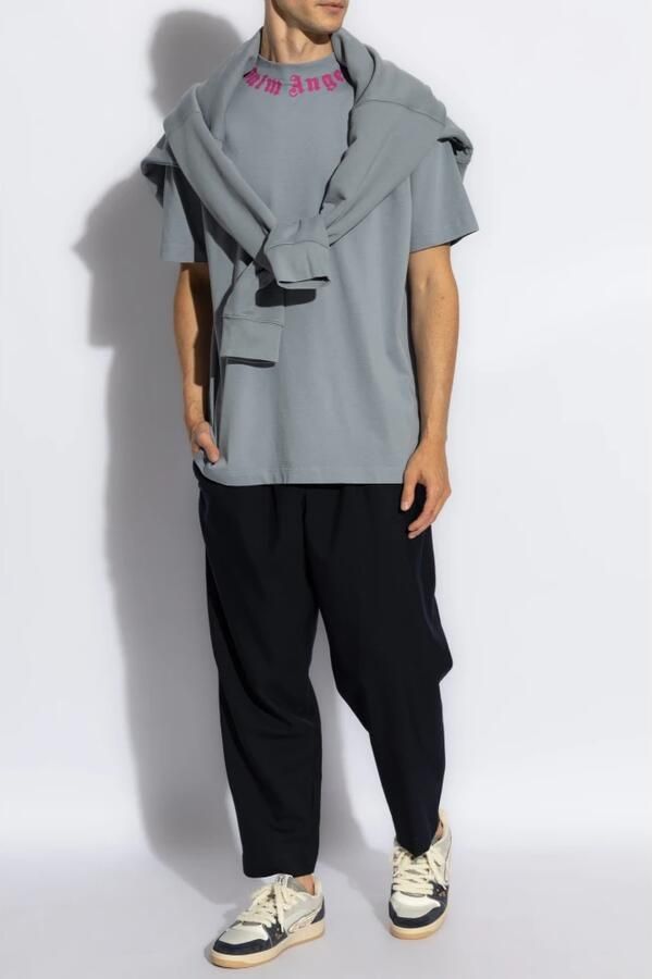 Palm Angels T-shirt met logo Gray Heren - Foto 3
