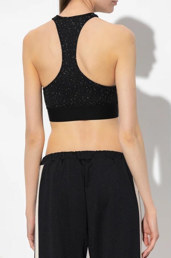 Palm Angels Zwarte Top met Pinafore Metalen Detail Black Dames - Foto 5