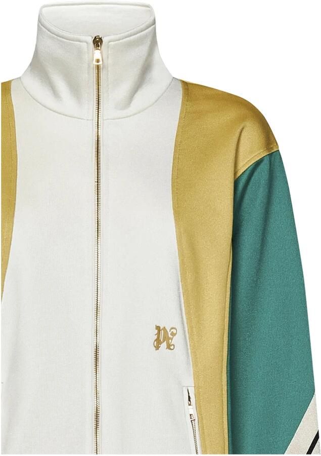 Palm Angels Witte Sweatshirt met Rits en Kleurblok Multicolor Dames - Foto 2