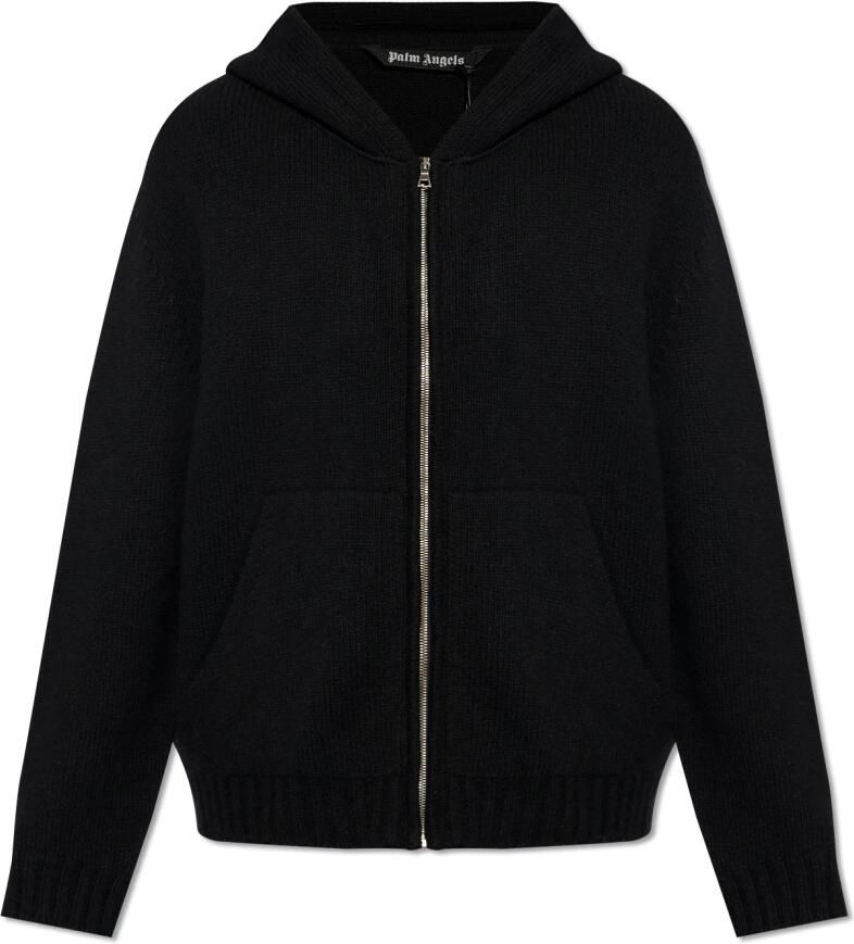 Palm Angels Wool hoodie Black Heren