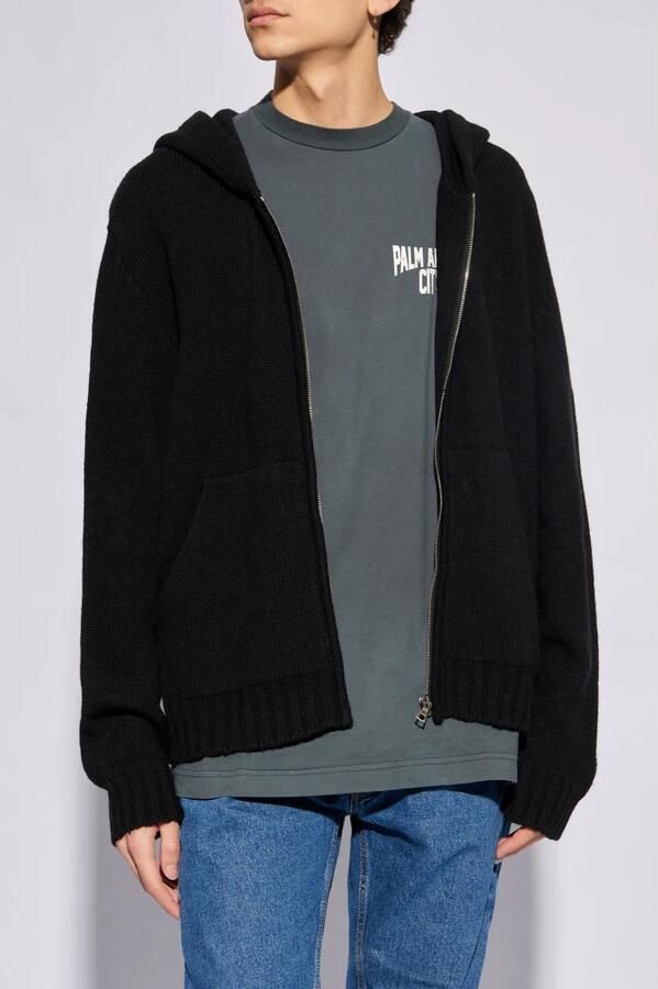 Palm Angels Wool hoodie Black Heren - Foto 4