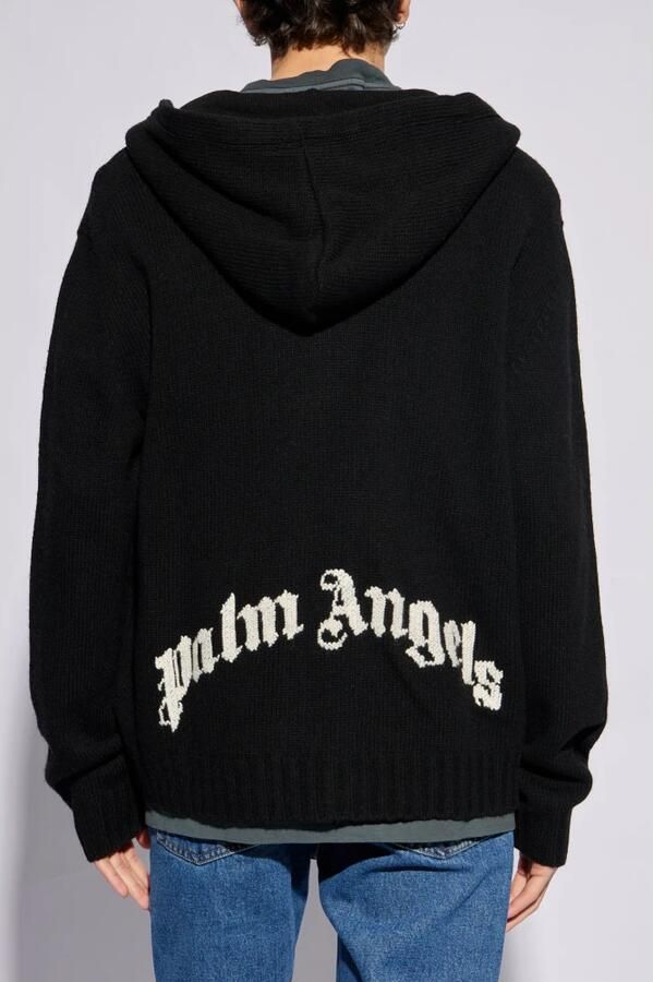Palm Angels Wool hoodie Black Heren - Foto 5