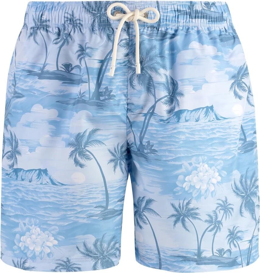 Palm Angels Strandkleding met Grafische Print voor Mannen Blue Heren - Foto 2