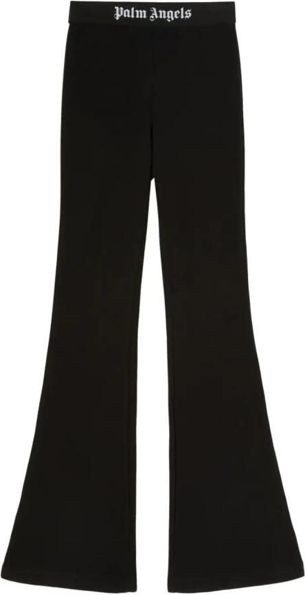 Palm Angels Zwarte broek met hoge taille en elastische tailleband Black Dames - Foto 6