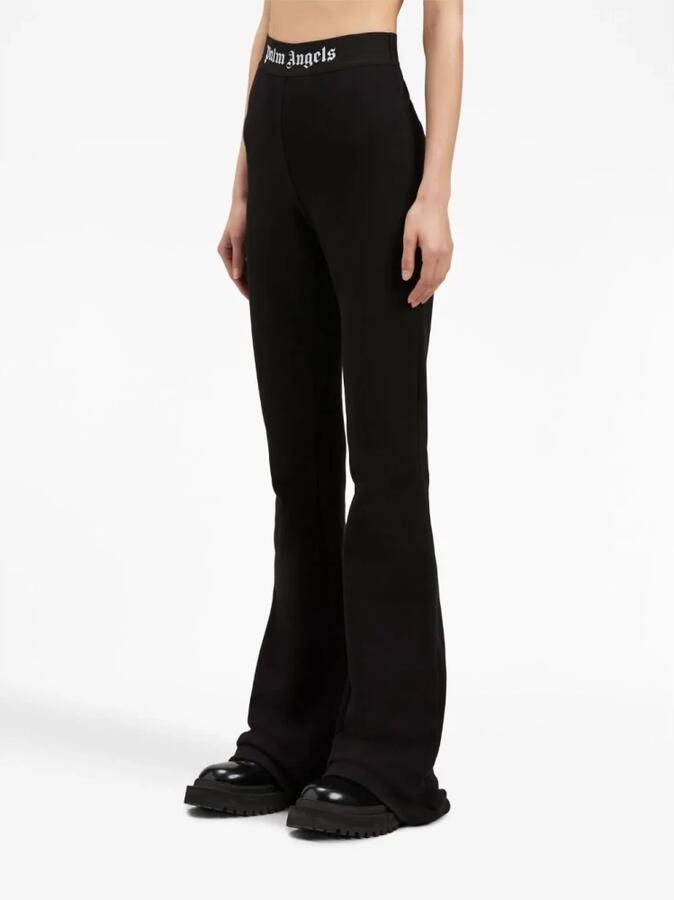 Palm Angels Zwarte broek met hoge taille en elastische tailleband Black Dames - Foto 4