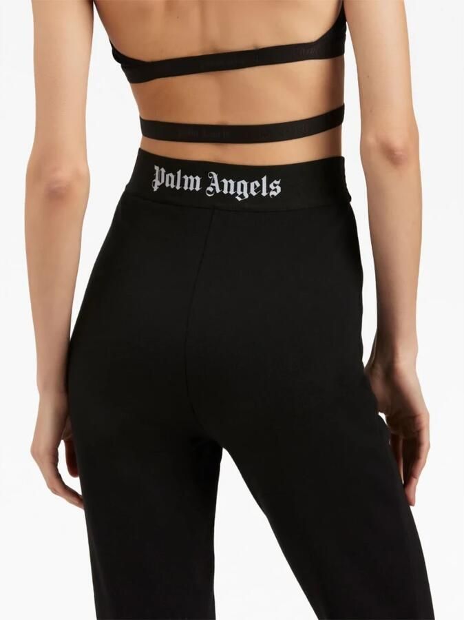 Palm Angels Zwarte broek met hoge taille en elastische tailleband Black Dames - Foto 5