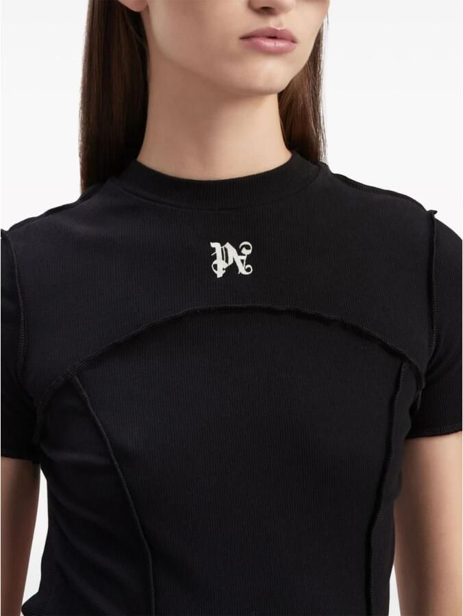 Palm Angels Zwarte Jurk met Geborduurd Logo Black Dames - Foto 2