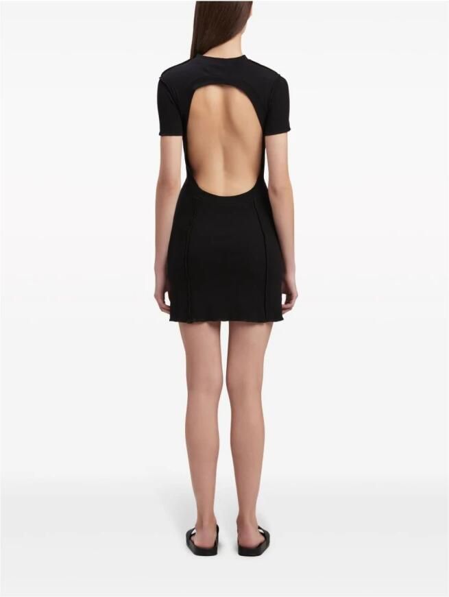 Palm Angels Zwarte Jurk met Geborduurd Logo Black Dames - Foto 5