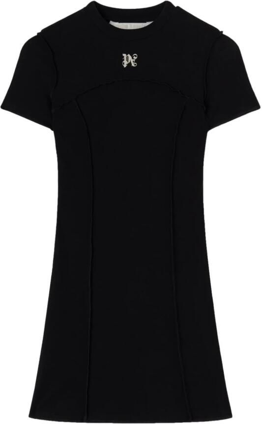 Palm Angels Zwarte Jurk met Geborduurd Logo Black Dames - Foto 10