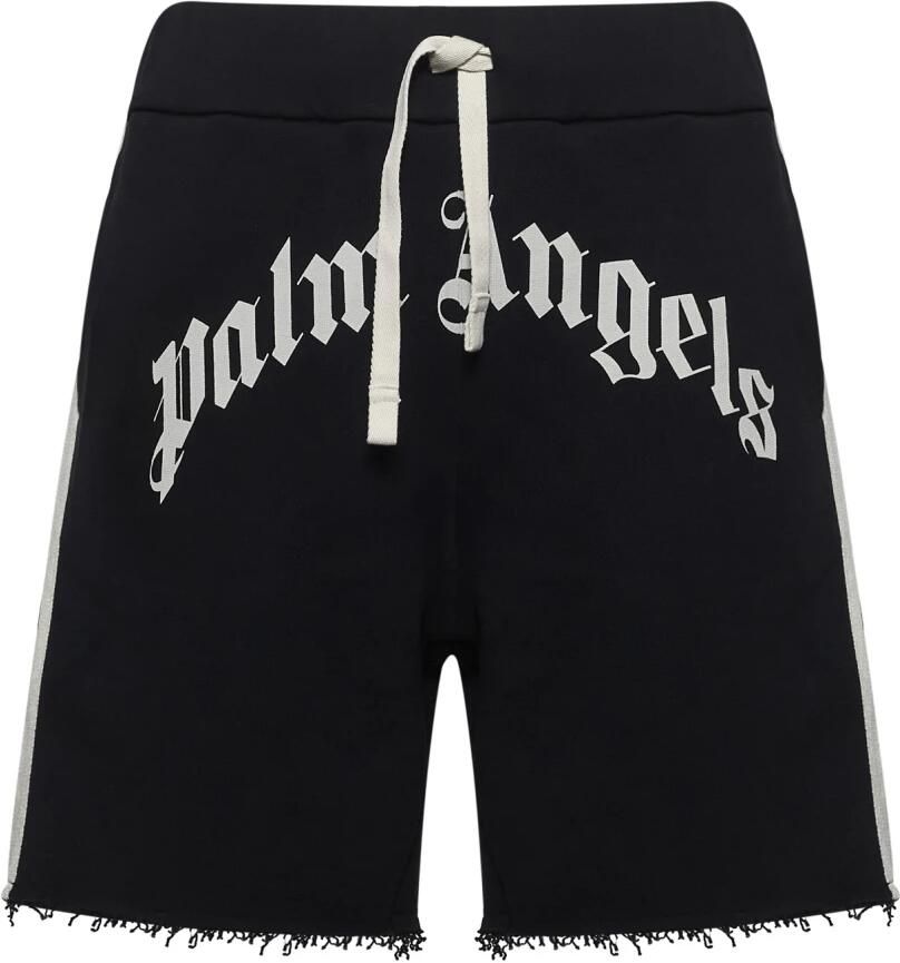Palm Angels Zwarte Katoenen Shorts met Logoprint Black Heren