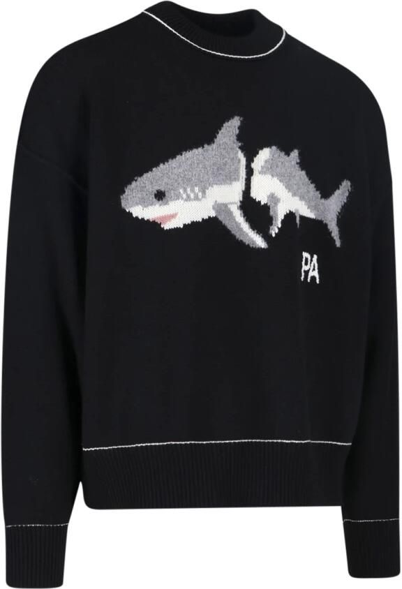 Palm Angels Comfortabele en stijlvolle trui met ronde hals Black Heren - Foto 4