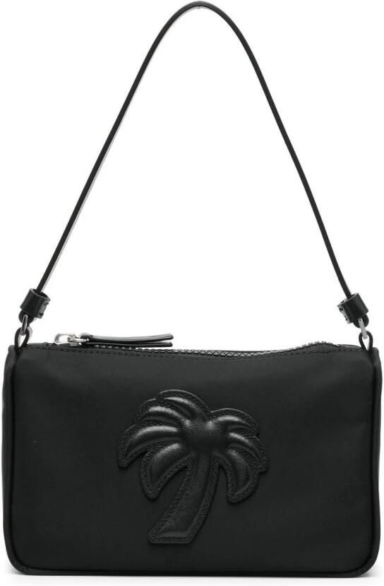 Palm Angels Shoppers Black Palm Tree Shoulder Bah In Nylon in zwart