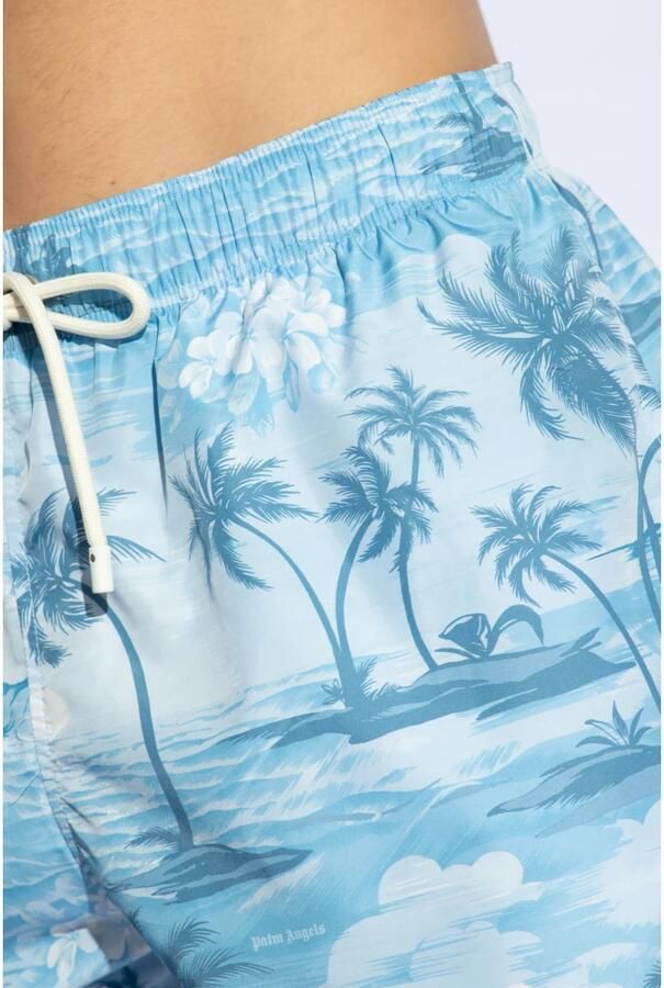 Palm Angels Strandkleding met Grafische Print voor Mannen Blue Heren - Foto 7