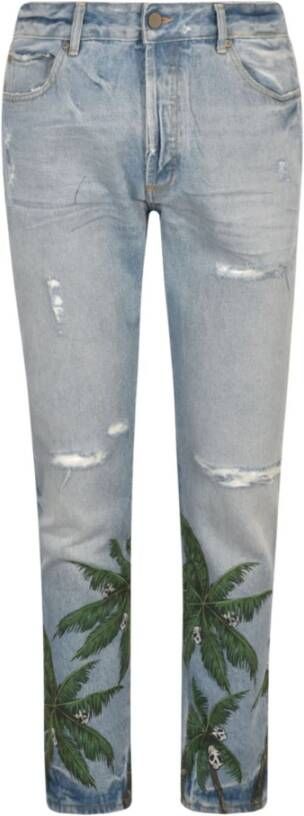 Palm Angels Palm Tree Slim-fit Jeans Blauw Heren
