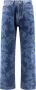 Palm Angels Palmity Straight Jeans Blauw Heren - Thumbnail 1