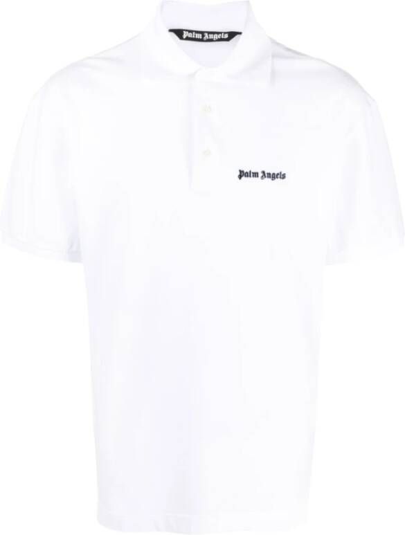 Palm Angels Polo shirt met geborduurd logo White Heren