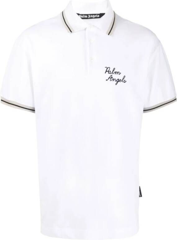 Palm Angels Stijlvolle Witte Polo Shirt voor Heren White Heren