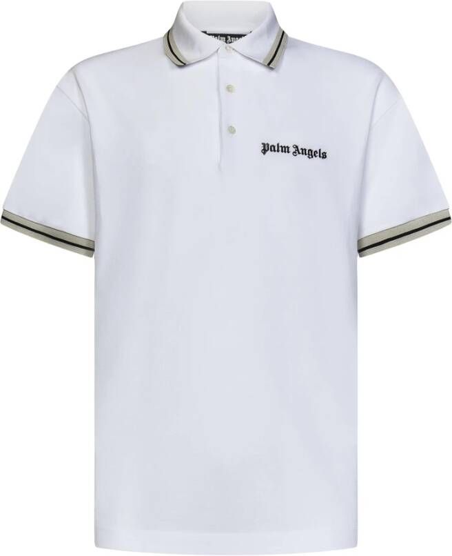Palm Angels Stijlvolle Witte Polo Shirt voor Heren White Heren
