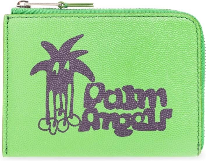 Palm Angels Portemonnee met logo Groen Heren