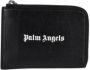 Palm Angels Portemonnee van zwart generfd leer met logo opdruk Zwart Heren - Thumbnail 1