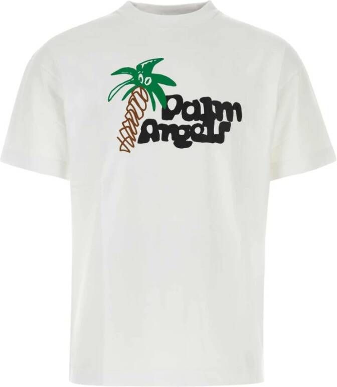 Palm Angels Premium Wit Katoenen T-shirt Klassieke Stijl White Heren