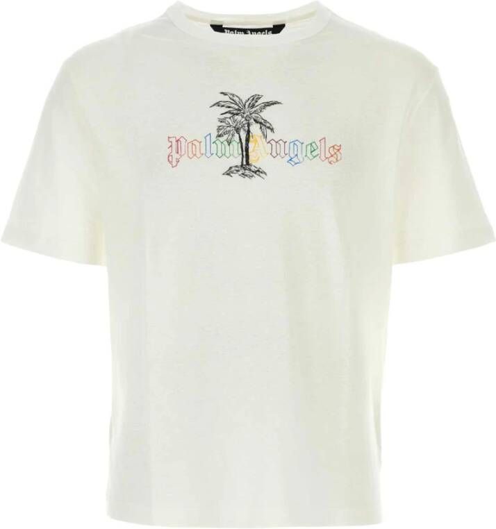Palm Angels Premium Wit Katoenen T-shirt White Heren