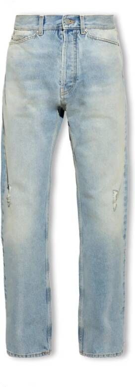 Palm Angels Klassieke Straight Fit Denim Jeans Blauw Heren