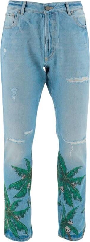 Palm Angels Rechte spijkerbroek Blauw Heren