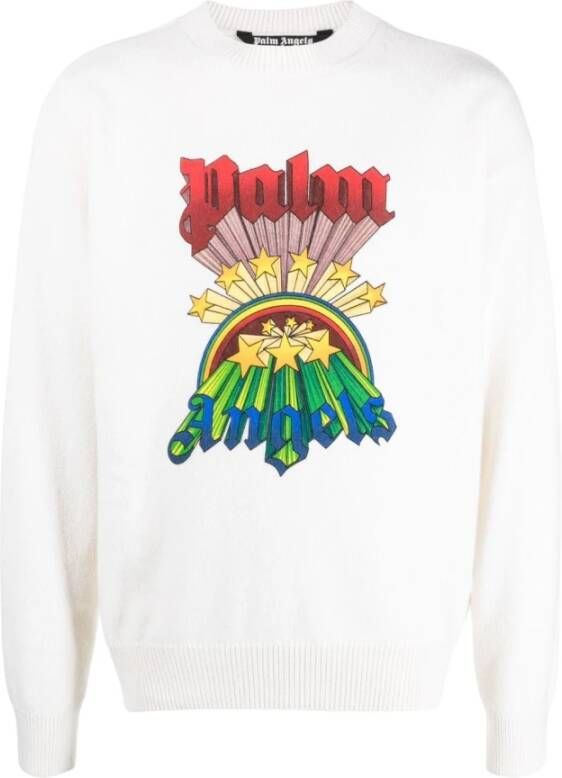 Palm Angels Regenboog Urban Sweater Wit Heren