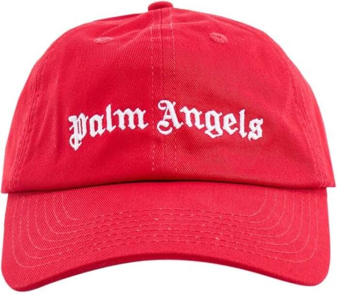 Palm Angels Rode baseballpet met geborduurd logo Rood Heren