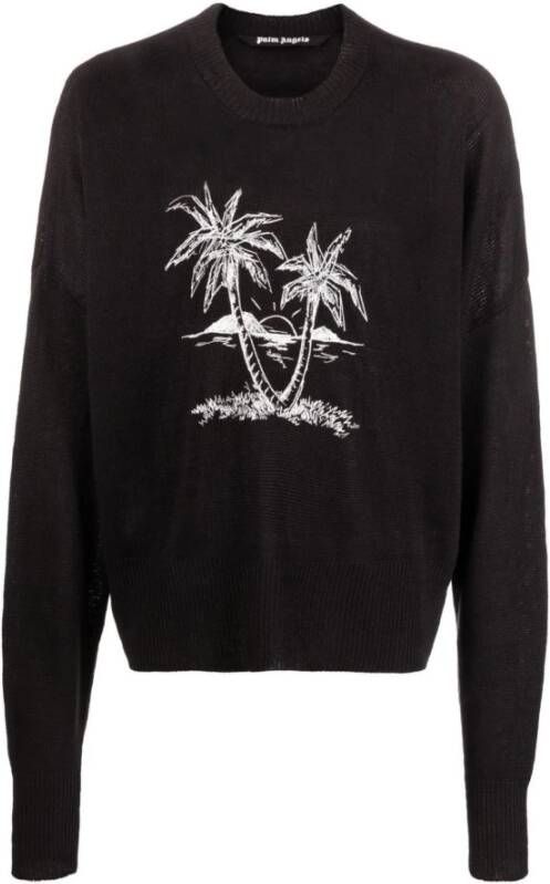 Palm Angels Trainingsshirt Zwarte Sweatshirt voor Stijl en Comfort Black Heren