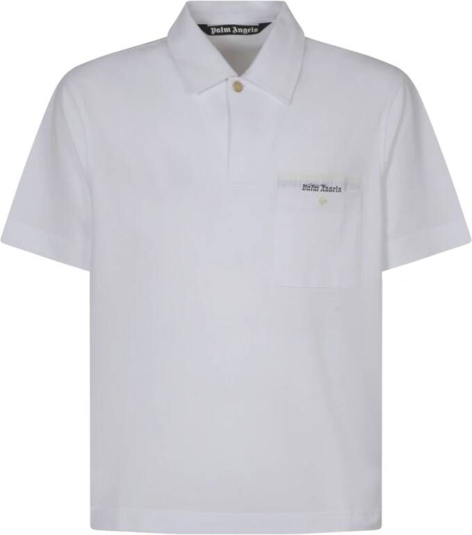 Palm Angels Sartorial Tape Button Polo voor Heren White Heren
