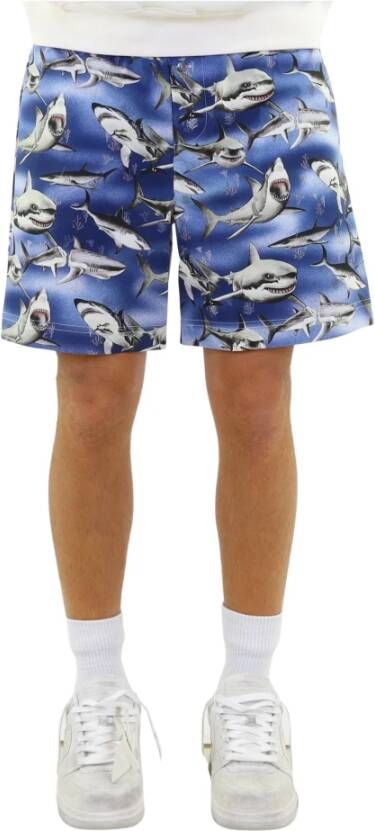 Palm Angels Sharks Easy Shorts Blauw Heren