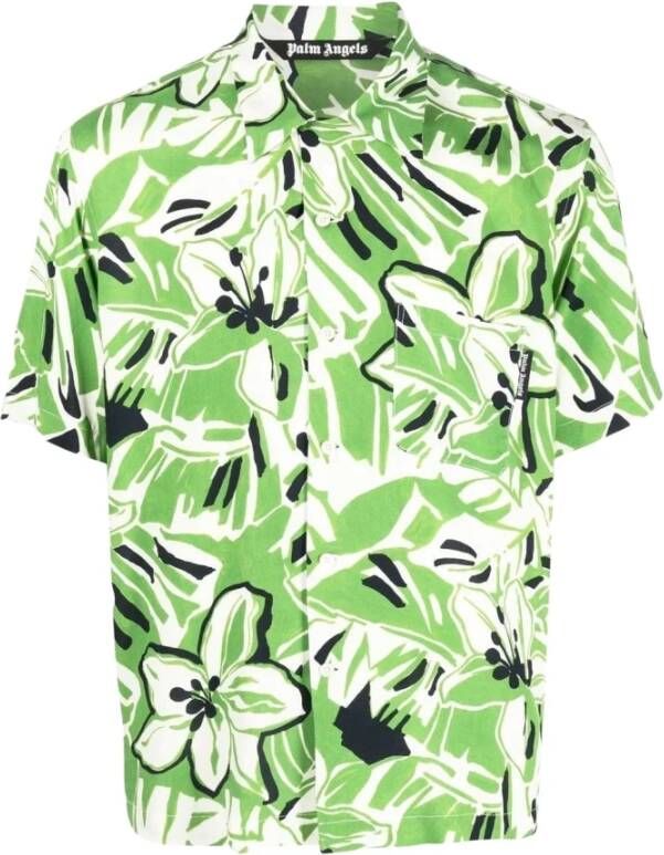 Palm Angels Shirt met korte mouwen Groen Heren