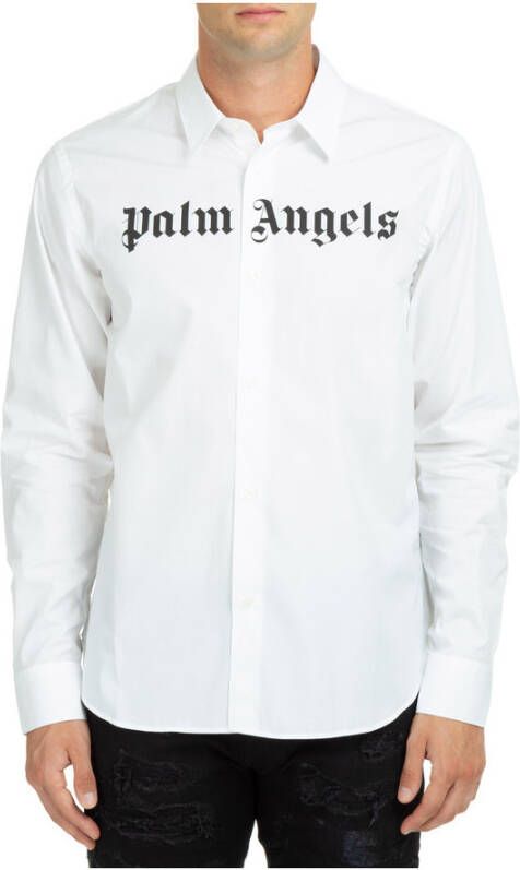 Palm Angels Logo print shirt Wit Heren